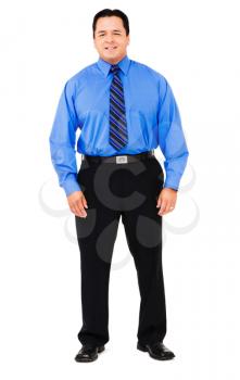 Businessman smiling isolated over white