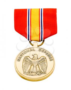 Medal of military isolated over white