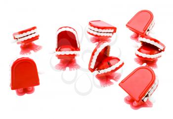 Set of dentures isolated over white