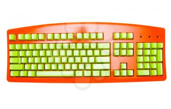 Orange color keyboard isolated over white