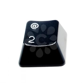 2 number computer key isolated over white