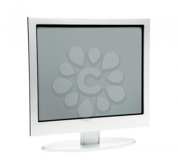 Flat computer monitor isolated over white