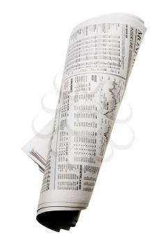 One financial newspaper isolated over white