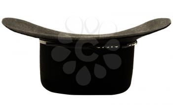 Stylish cowboy hat of black color isolated over white