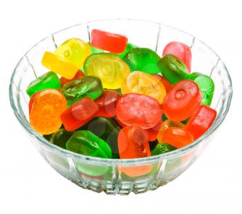 Gelatin desserts in a bowl isolated over white
