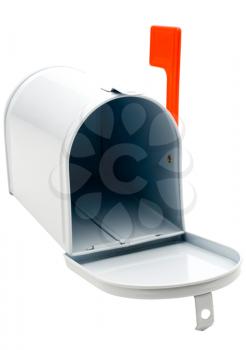 White color mailbox isolated over white