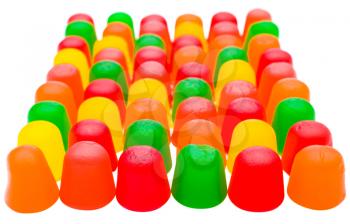 Multi-colored candies isolated over white
