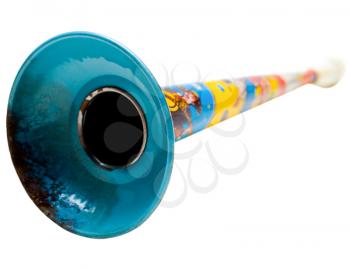 Rusty vuvuzela isolated over white