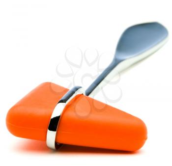 Orange color reflex hammer isolated over white