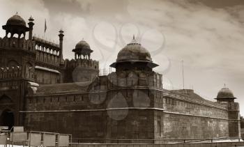 Low angle view of a fort, Red Fort, Delhi, India