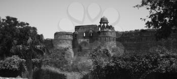 Low angle view of a fort, Old Fort, Delhi, India