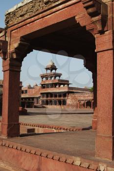 Architectural detail of a palace, Panch Mahal, Fatehpur Sikri, Agra, Uttar Pradesh, India