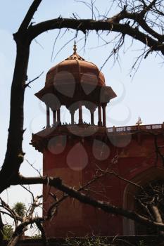 Low angle view of a mausoleum, Tomb Of Akbar The Great, Sikandra, Agra, Uttar Pradesh, India