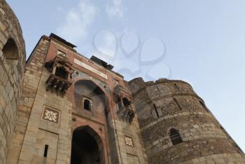 Low angle view of a fort, Old Fort, Delhi, India