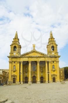 Facade of a church, Valletta, Malta