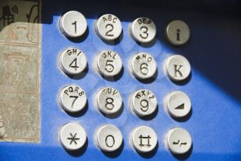 Key pad of a telephone, Athens, Greece