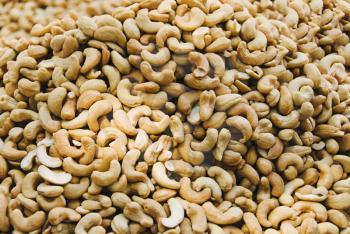 Cashew nuts for sale at a market stall, Athens, Greece