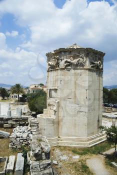 Ruins of a tower, Tower of the Winds, Roman Agora, Athens, Greece