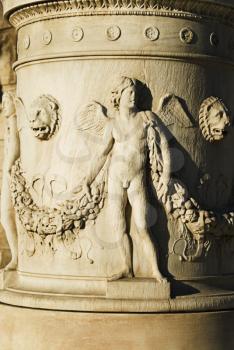 Carving on a column, Athens Academy, Athens, Greece