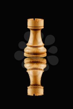Close-up of a chess rook