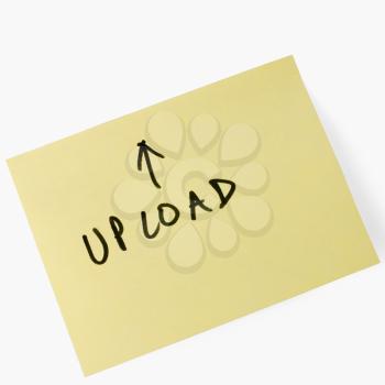 Up load text on adhesive note