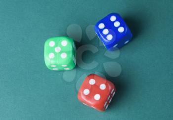 Close-up of three dices