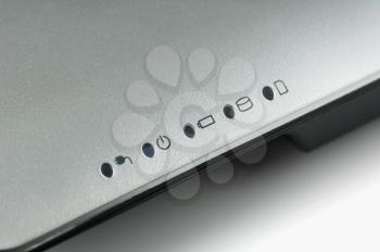 Close-up of an indicators of a laptop