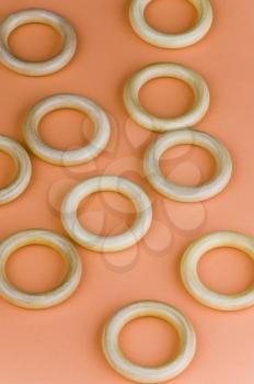 Close-up of curtain rings