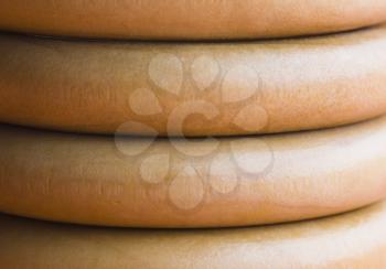 Close-up of a stack of curtain rings