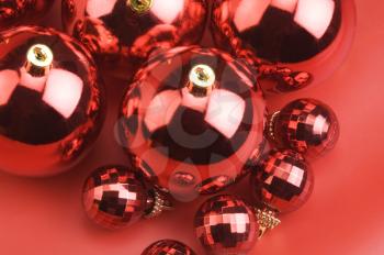 Close-up of a group of red baubles