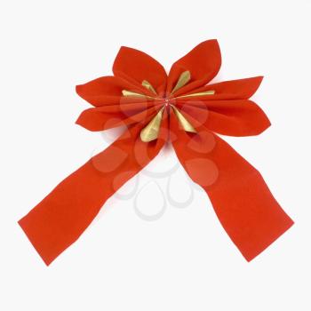 Close-up of a red Christmas bow
