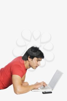 Man working on a laptop