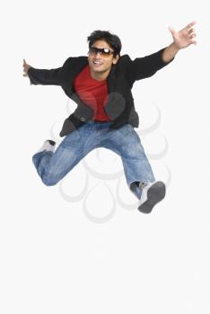 Man jumping in mid-air