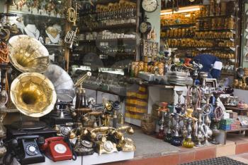 Antiquities for sale at a store, New Delhi, India