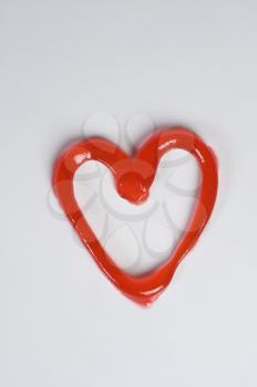 Heart shape made from jam