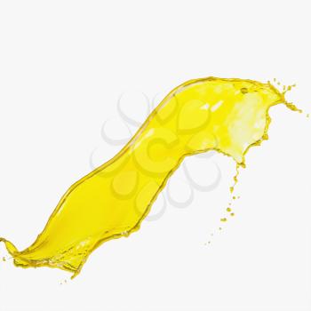 Splash of yellow paint on a white background
