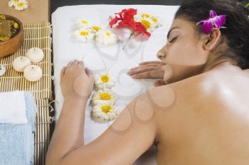 Young woman getting spa treatment