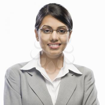 Portrait of a businesswoman against a white background