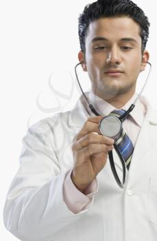 Doctor examining with a stethoscope