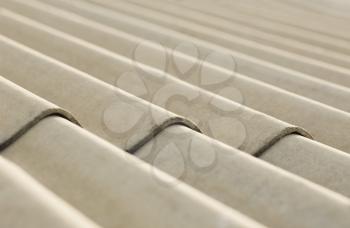 Close-up of corrugated cement sheet