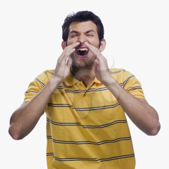 Close-up of a man sneezing