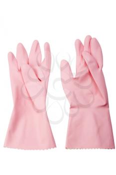 Close-up of a pair of washing up gloves
