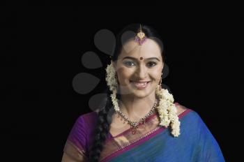 Portrait of a South Indian woman smiling