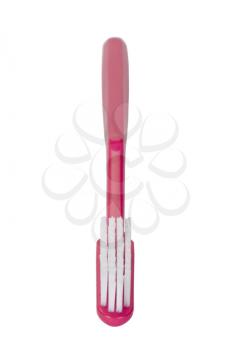 Close-up of a pink toothbrush