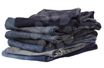 Stack of folded jeans