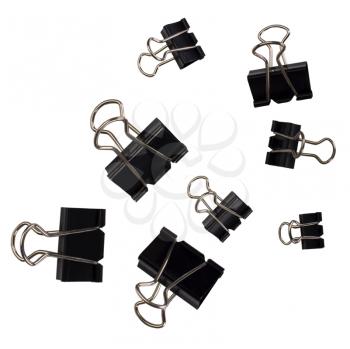 Close-up of binder clips
