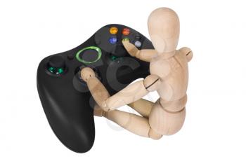 Artist's figure with a video game controller