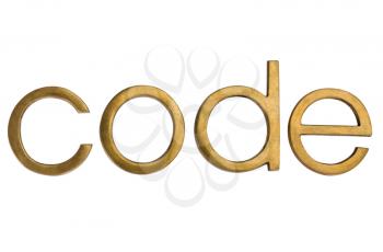 Close-up of a word 'code'