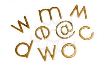 Internet symbols with assorted alphabets