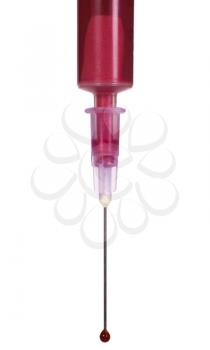 Blood sample in a syringe